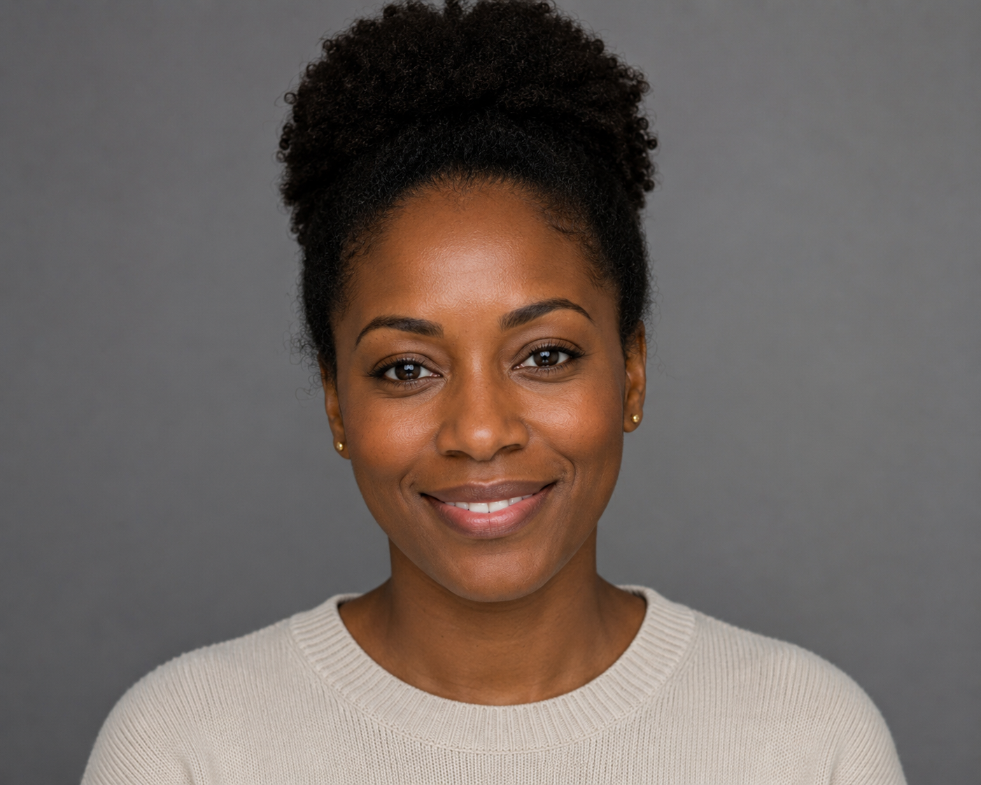 Character example portrait with natural textured hair