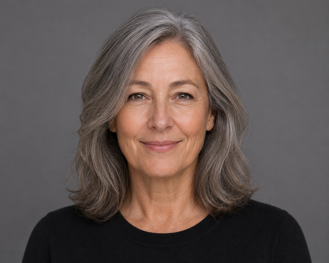 Character example portrait of an older woman with gray hair