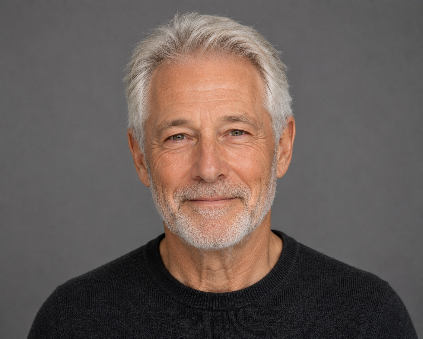 Character example portrait of an older man with white hair
