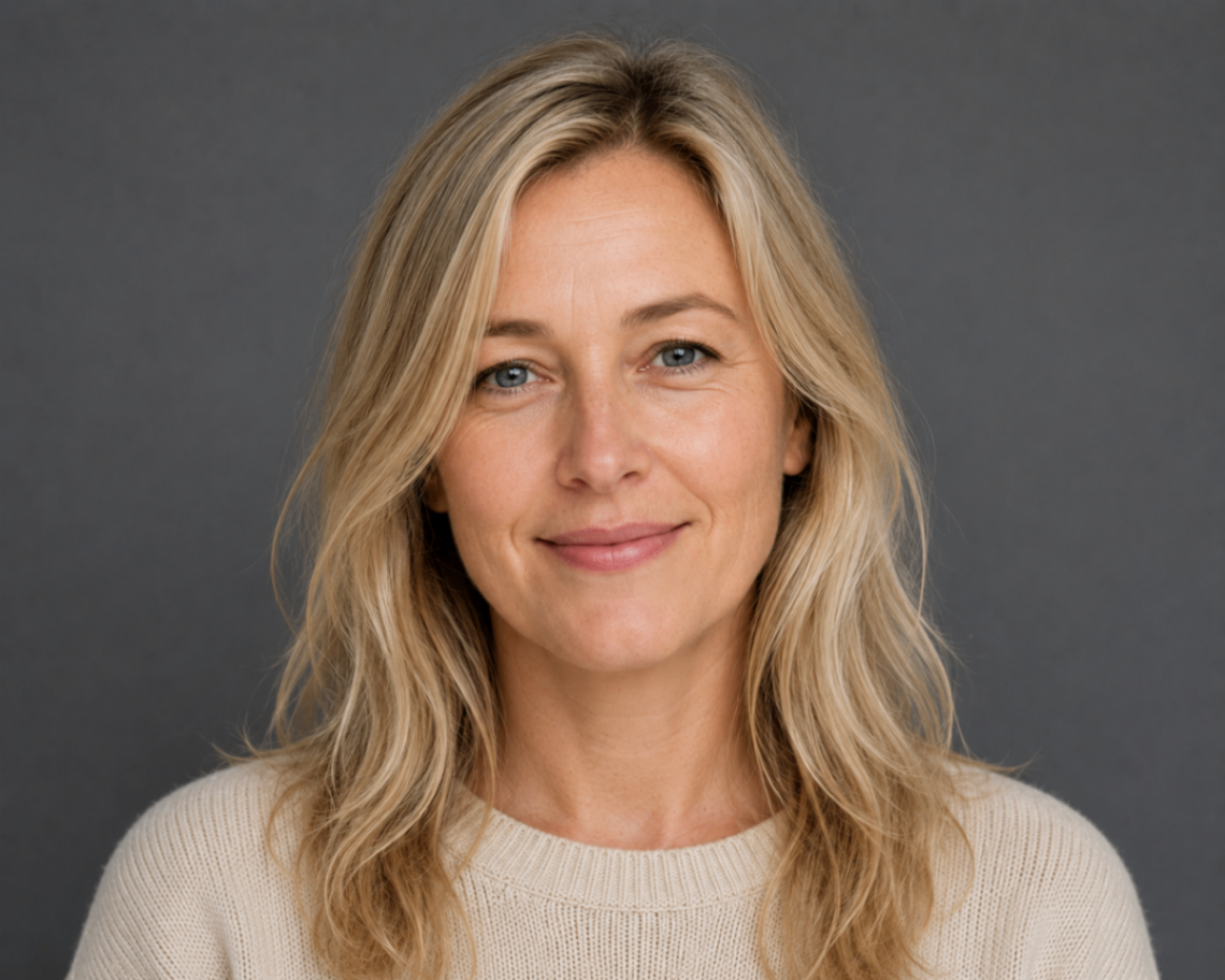 Character example portrait with blonde hair