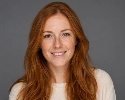 Character example portrait with red hair and freckles