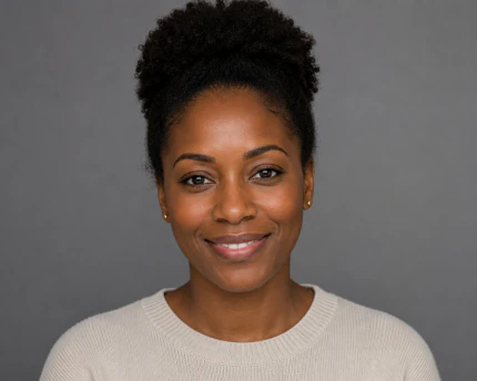 Character example portrait with natural textured hair