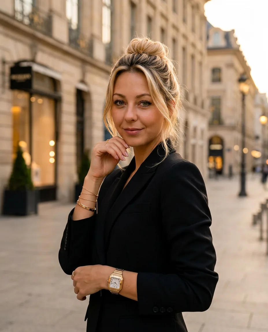 Vikki Sky consistent character on a city street